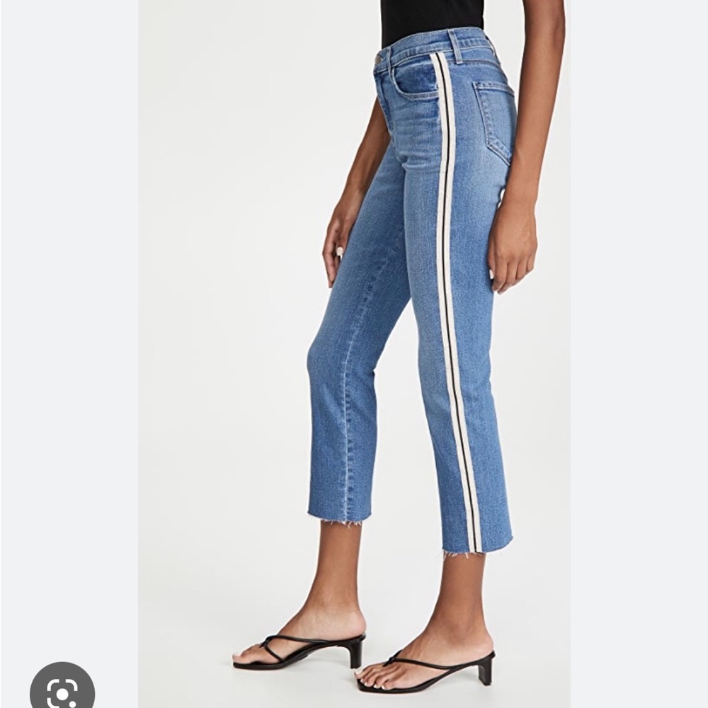L’Agence Sada side stripe crop jeans